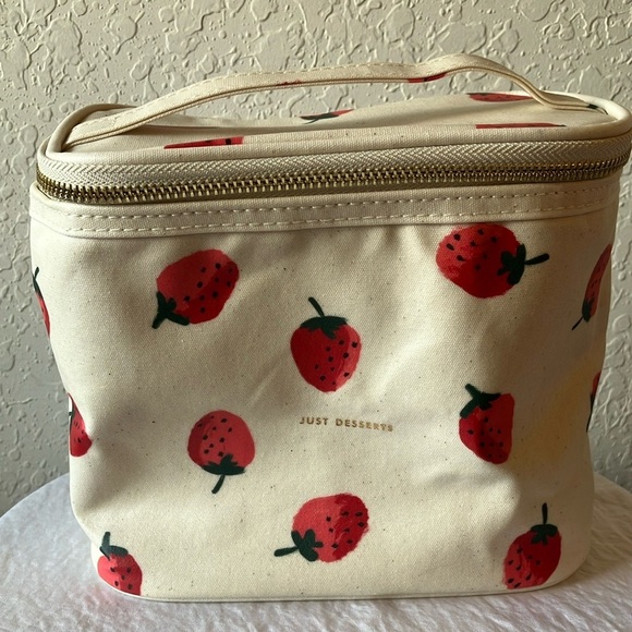 Kate Spade: Strawberry Print Cream Lunch Tote/Bag - Picture 1 of 16